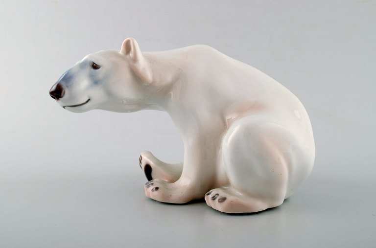 Seated Polar Bear, Royal Copenhagen No. 409.
