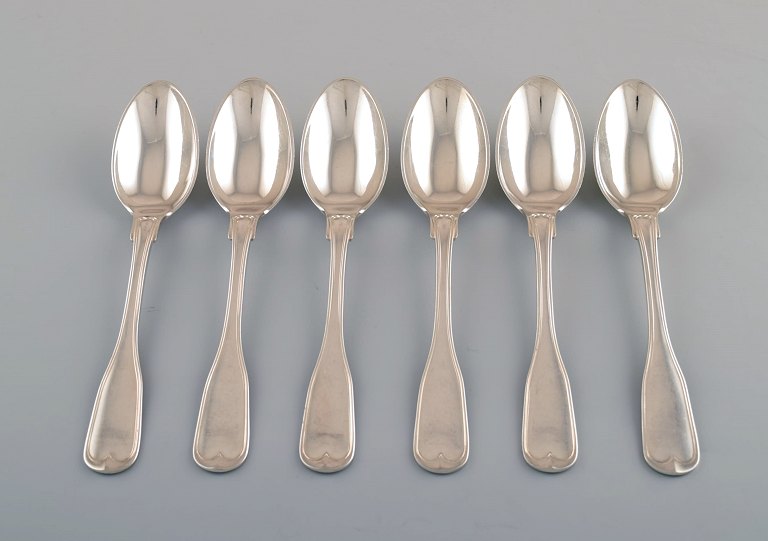 6 dessert spoons, Old rifled, Danish silver 0.830.
