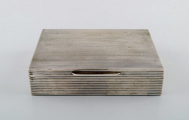 Swedish art deco silver keep sake box  with inlay in wood.
