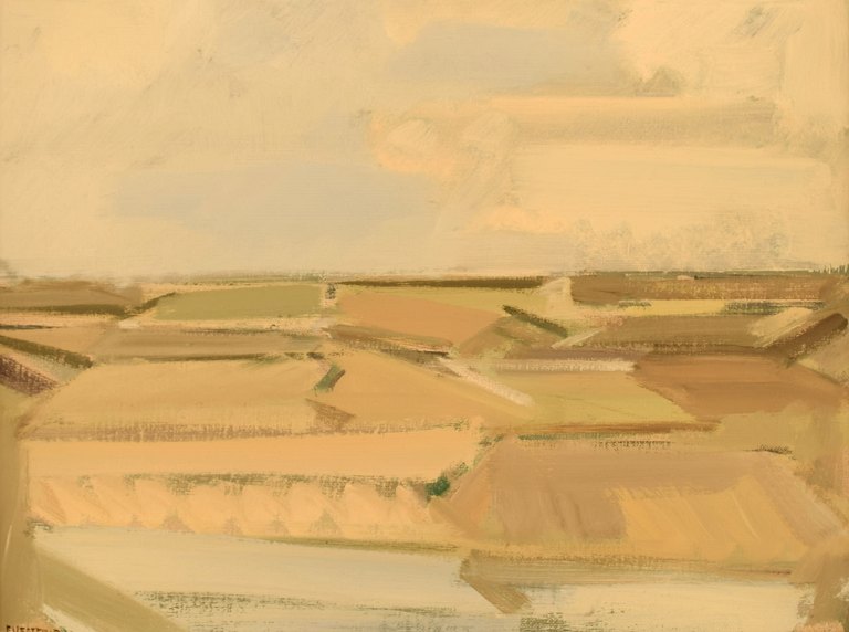 Frans Vester Pedersen (1934-1972). Landscape. Oil on canvas.
