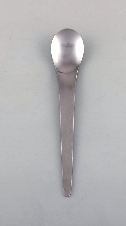 Scandinavian design. Minimalist stainless steel dinner spoon. 1960
