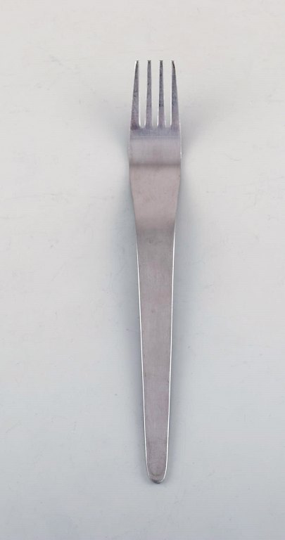 Skandinavisk design. Minimalistisk middagsgaffel i rustfrit stål. 1960