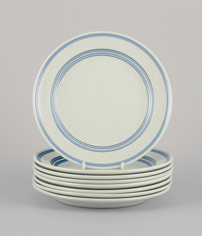Stig Lindberg for Gustavsberg. A set of eight "Dart" stoneware plates.