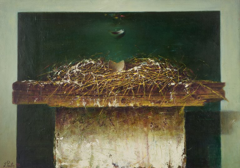 Predrag Stojanovic, serbisk kunstner.Olie på lærred.