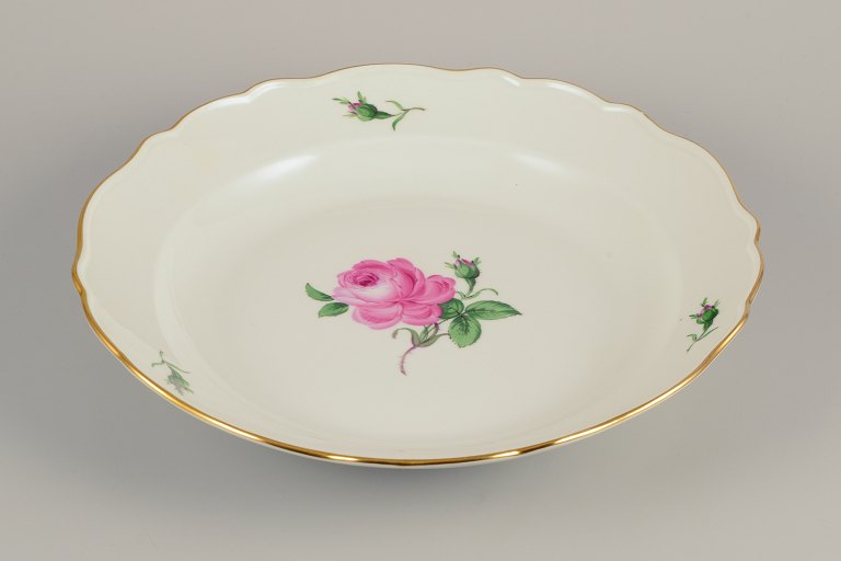 Meissen, stort rundt ”Pink Rose” serveringsfad.