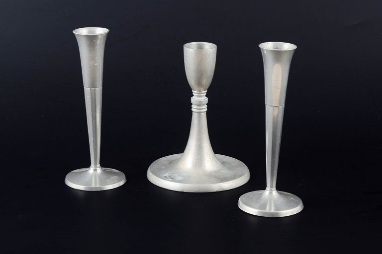 Just Andersen (1884–1943) & Selangor Pewter
Three pewter candlesticks.