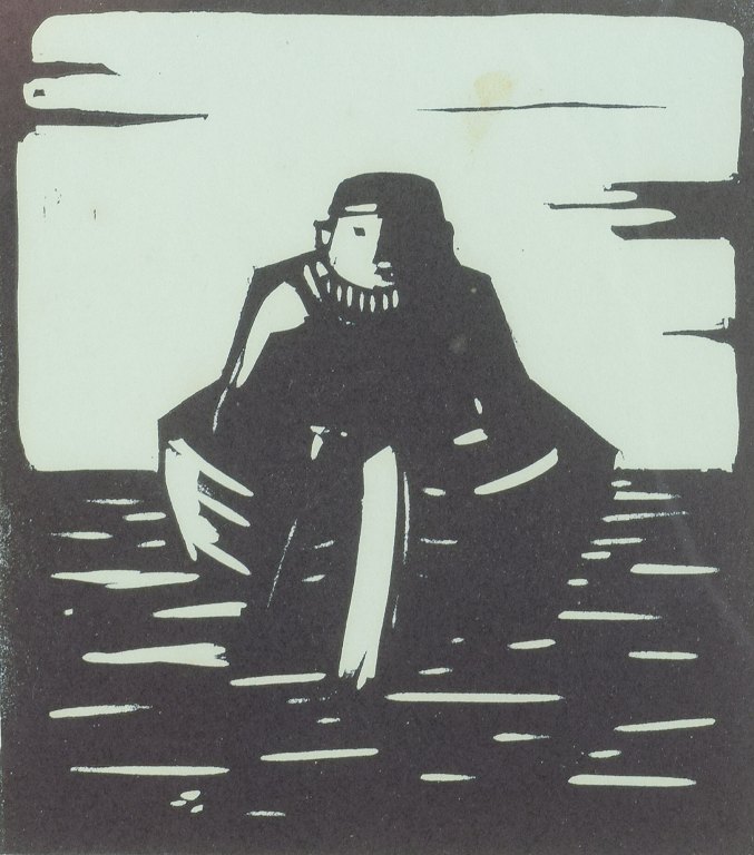 Åke HolmTræsnit med bibelsk motiv.