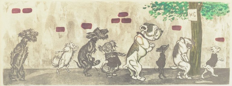 Boris O’ Klein“Dirty Dogs of Paris”.Offsettryk.