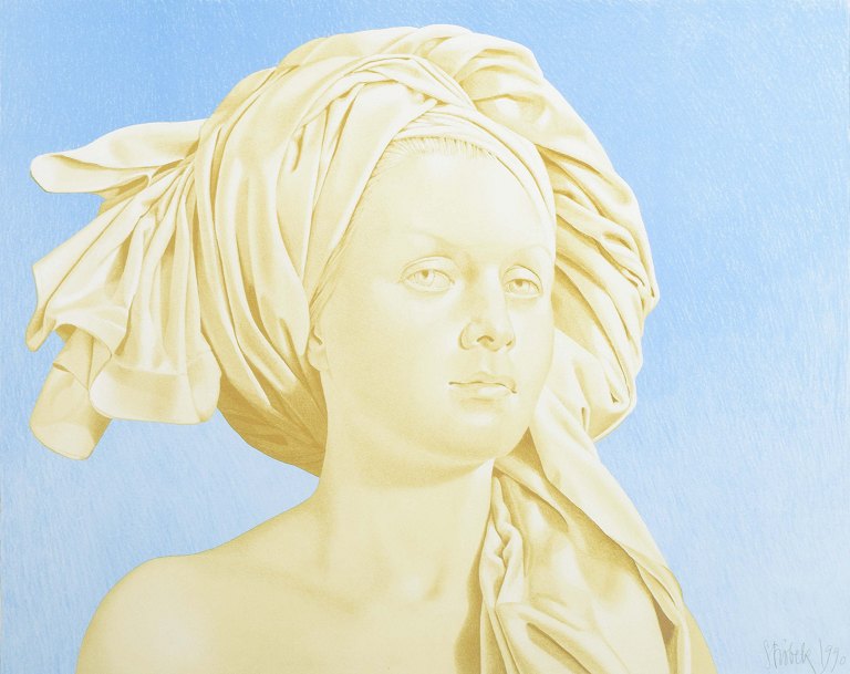 Niels Strøbek (f. 1944)Farvelitografi.