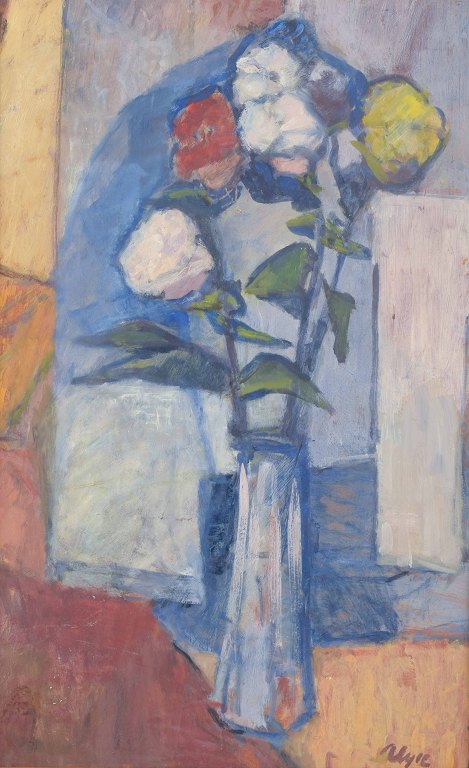 Ragnar Alyre (1894–1975)“Roses in Vase”.Oil on panel.