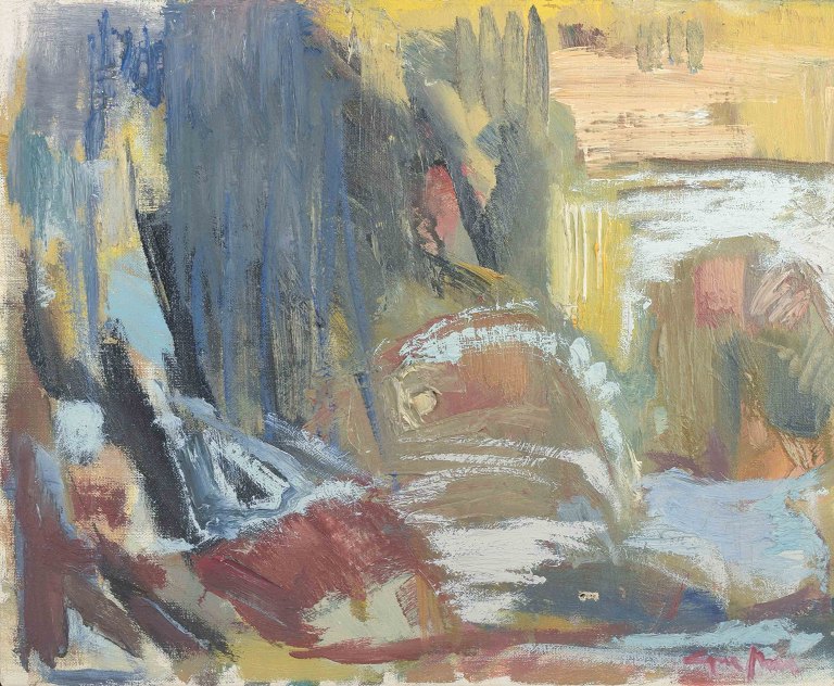 Agne Johansson (1921–1987)“Marsvinter”.Olie på lærred.