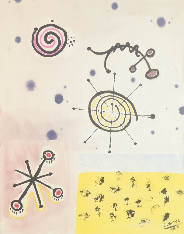 Ukendt kunstner Akvarel, 1971.