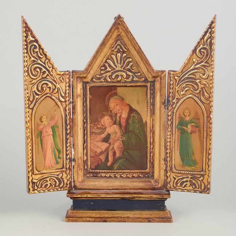 Antik russisk ikon-triptykon, 1800-tallet.