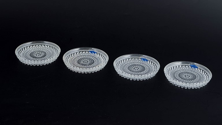 Oiva Toikka for Nuutajärvi, sæt på 4 flaskebrikker.