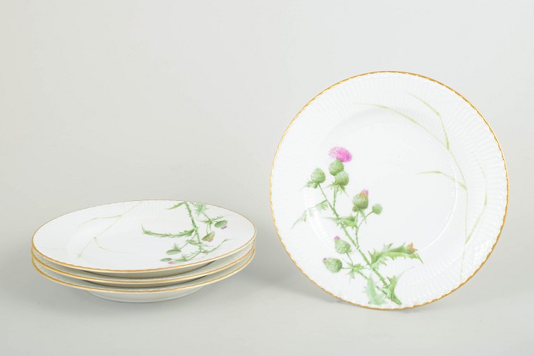 Royal Copenhagen Tidsel, sæt af fire middagstallerkener.