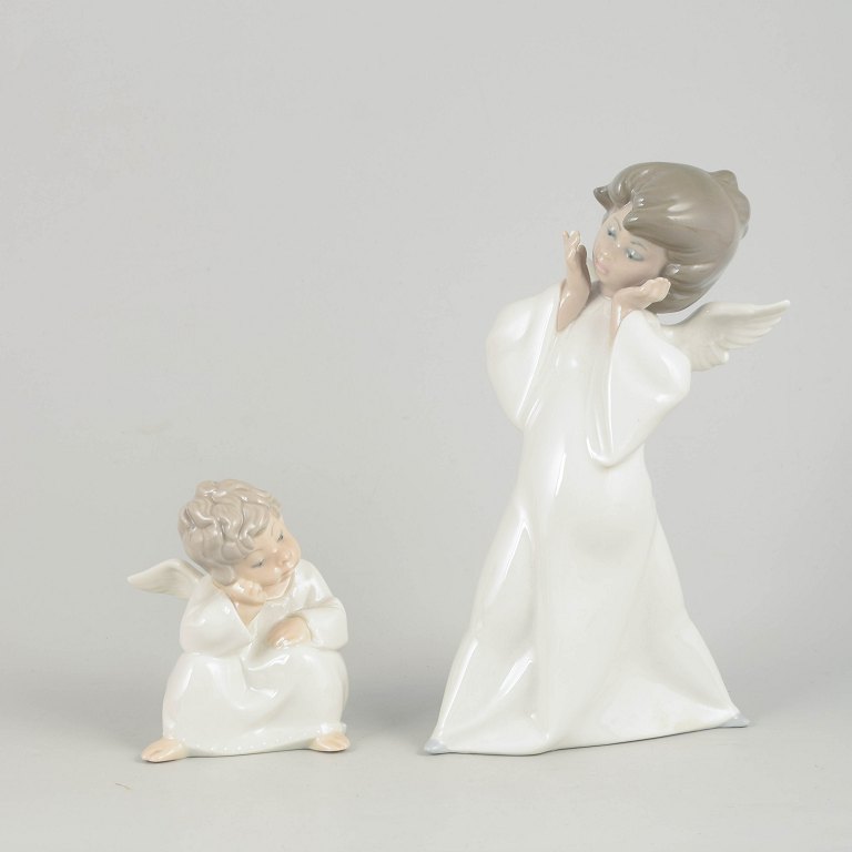 Lladró figur, sæt af to engle.
