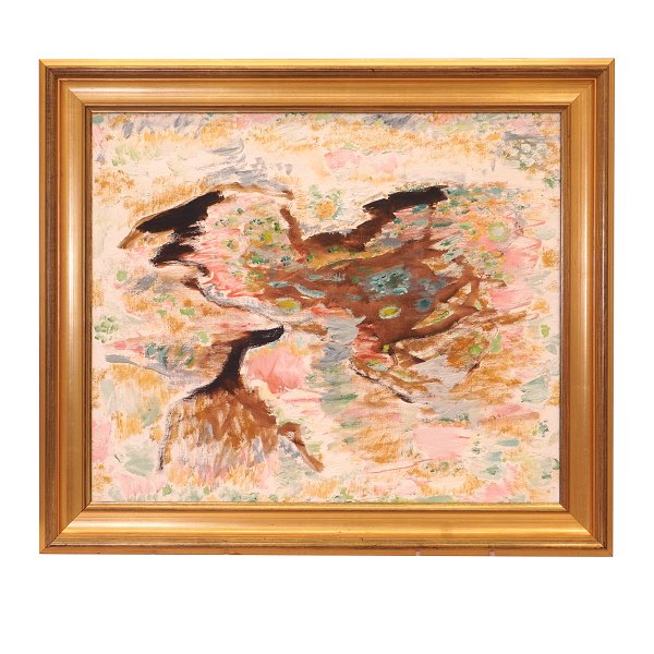 Erik Ortvad, 1917-2008, oil on canvas. Signed and dated "Erik Ortvad Kos 1966". Visible size: 53x64cm. With frame: 68x79cm