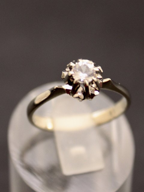 18 karat guld ring  med stor zirkon