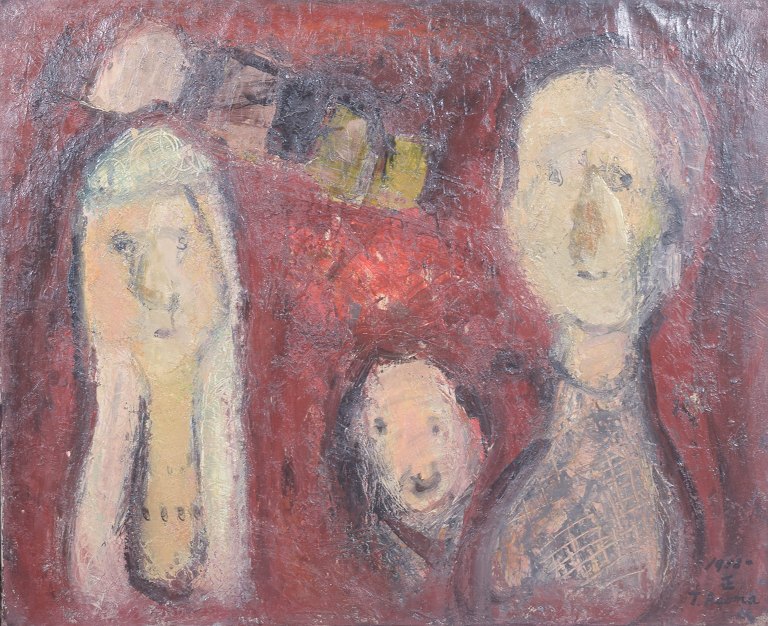 Tadashi Asoma, oil on canvas, listed Japanese modernist.