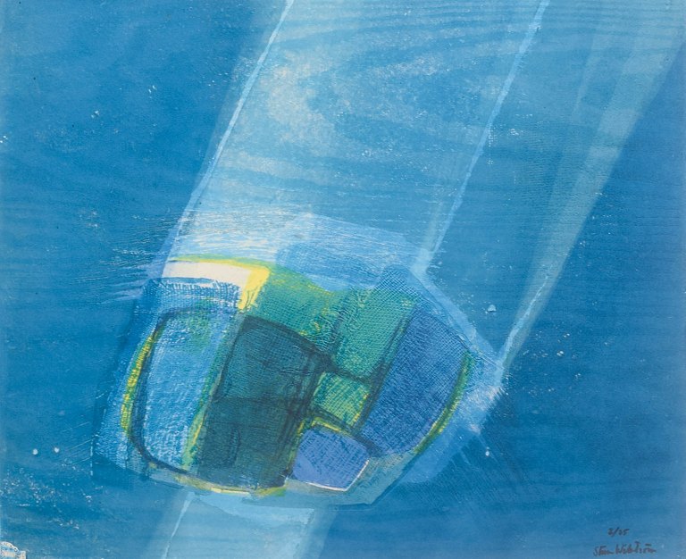 Sture Wikström, colour lithograph on paper, listed Swedish visual artist and graphic artist.